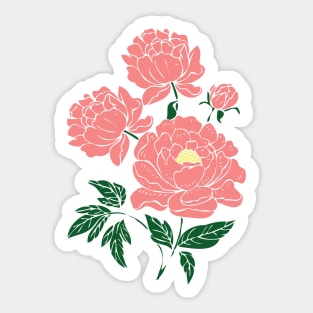 Pink Peonies Sticker